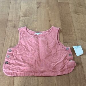 O'Neill Girls' Coral Pink Button-Side Crop Tank